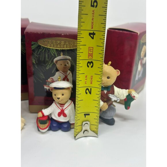 Vintage 1997 Hallmark Keepsake Ornament 3.75" Set of 4 Bearingers Collection USA - Picture 5 of 5